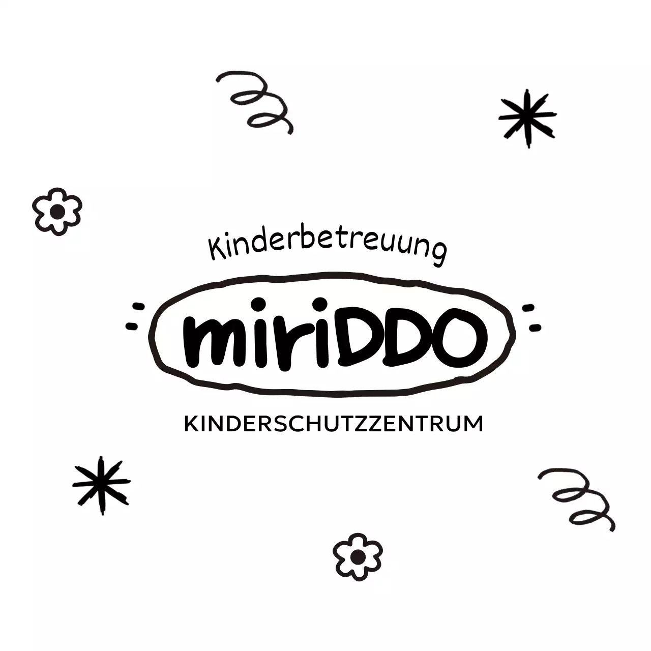 Niedliches Konzept für ein Kinderschutzzentrum mit handgezeichnetem Kunstwerk