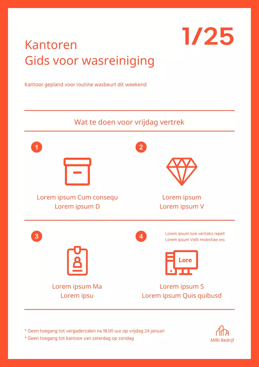 Oranje, modern wasbericht voor gebouwen