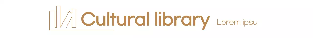 Logo ilustrasi ruang baca modern yang sederhana dengan warna krem