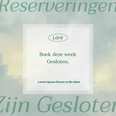 Een limoengroene, minimalistische boekingsaankondiging