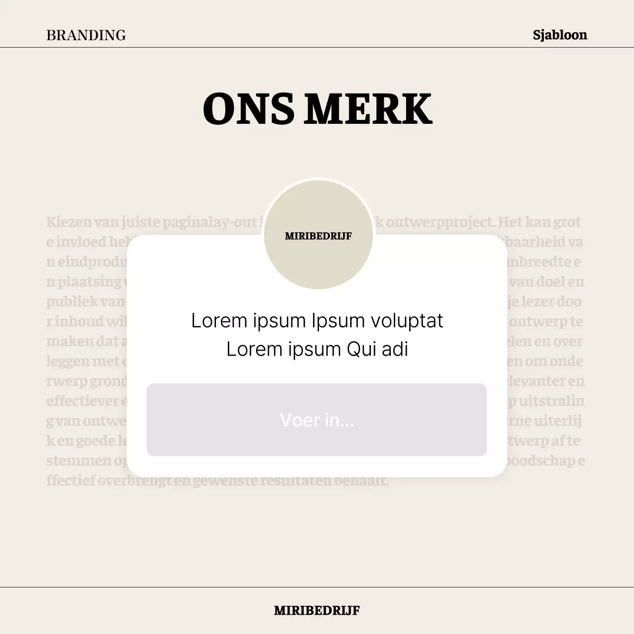Een eenvoudig merk in beige