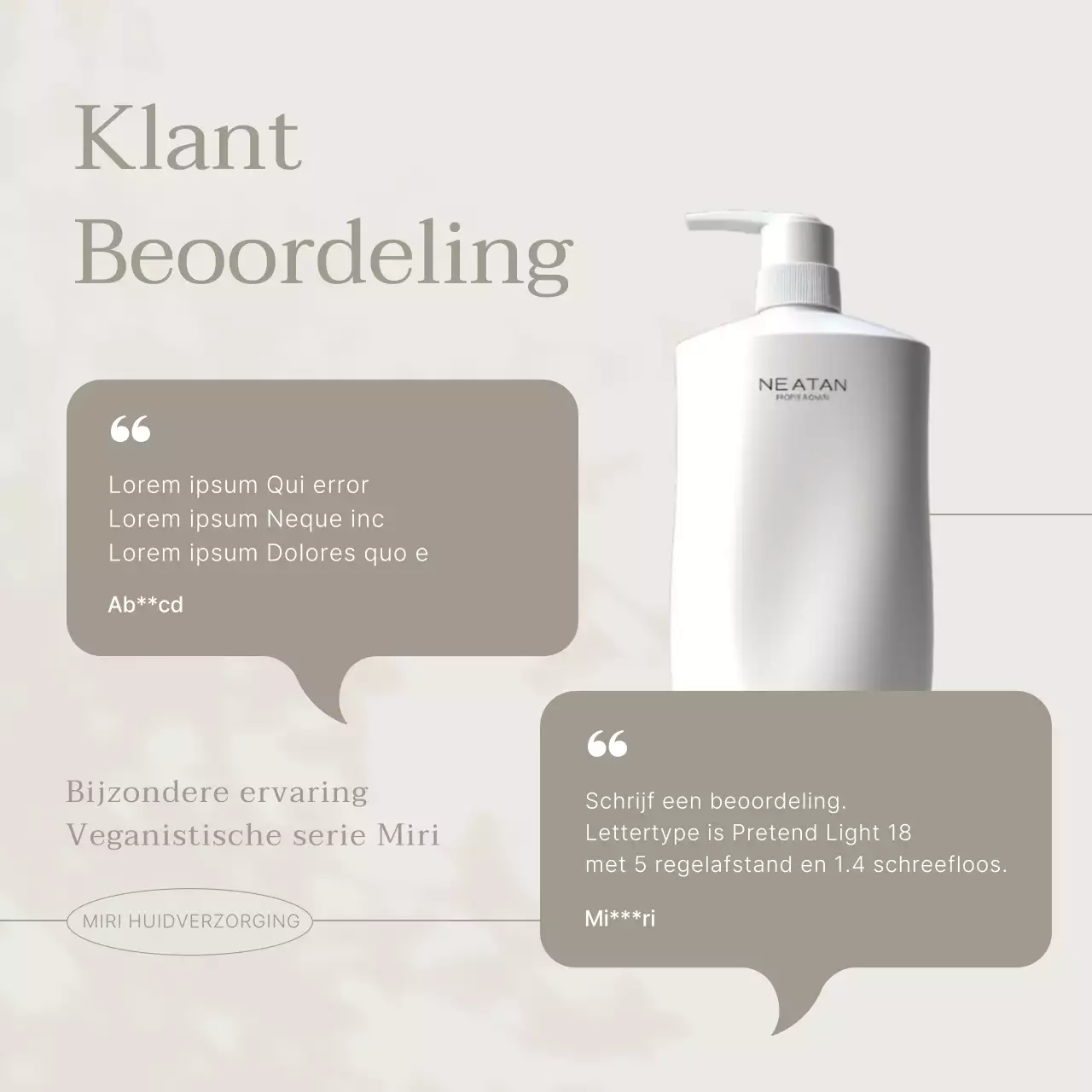 Bevorder eenvoudige cosmetische huidverzorging in beige