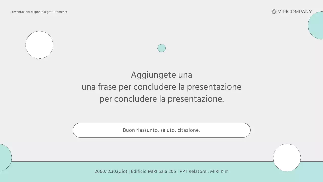 Presentazioni con un semplice sfondo grigio e menta