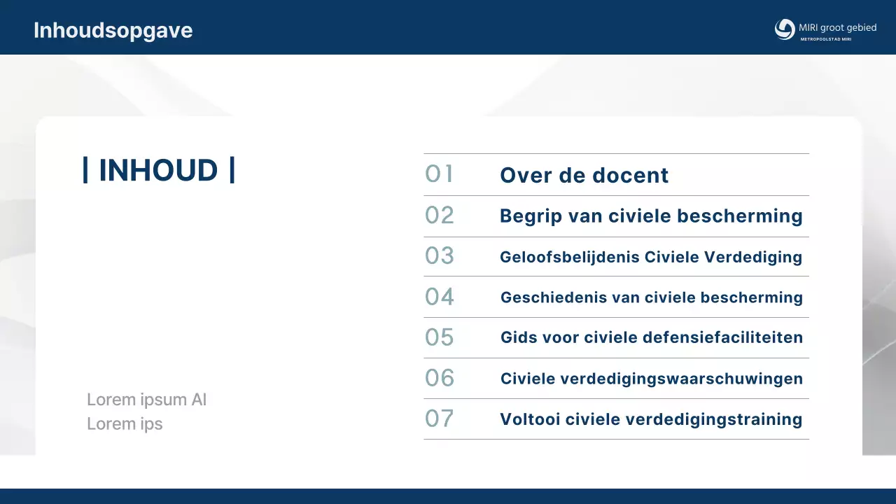 Eenvoudige, marineblauwe civiele verdedigingstraining