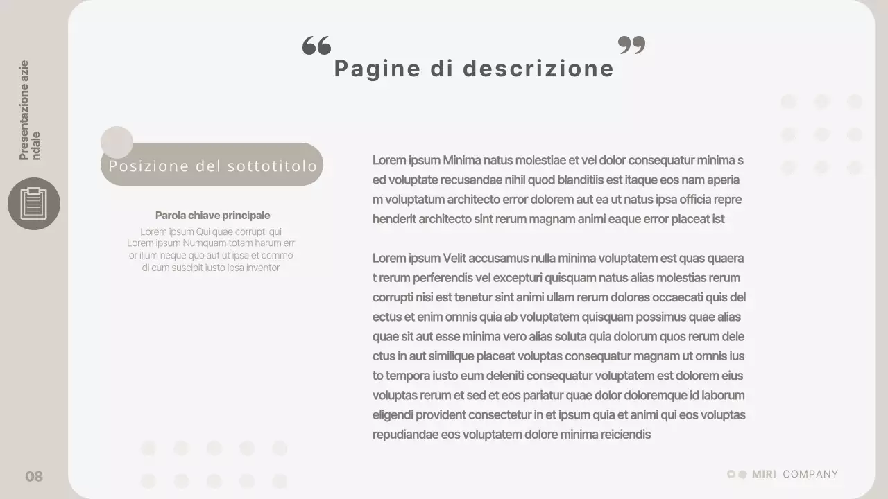 Una presentazione aziendale semplice e beige