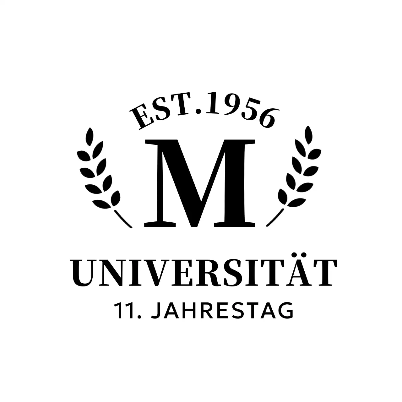 Einfaches Konzept Universität Souvenir mit Lorbeer-Logo