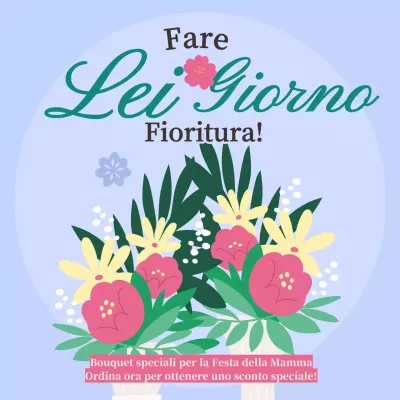 Lilla e rosa Incantevole pubblicità floreale per la festa della mamma
