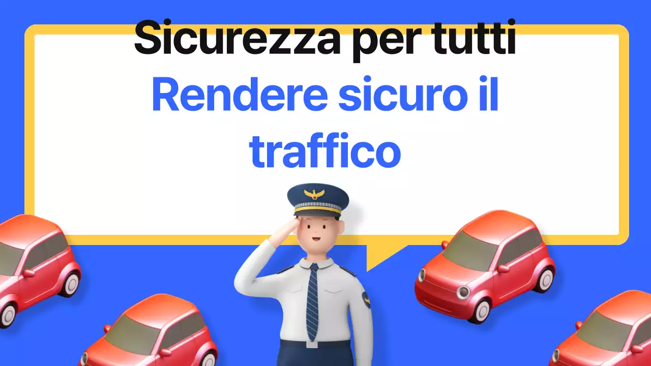 Educazione alla sicurezza stradale kitsch in blu