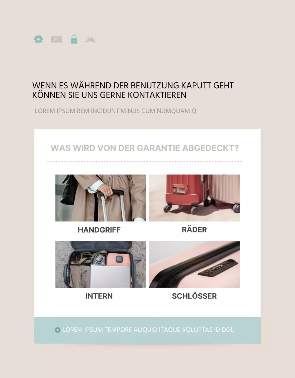 Förderung eines einfachen Reiseträgers in Minze und Elfenbein