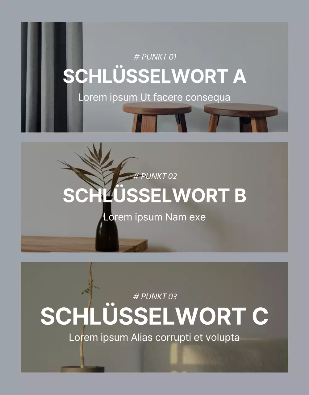 Förderung von Produkten zum Verkauf einfacher grauer und blauer Möbel