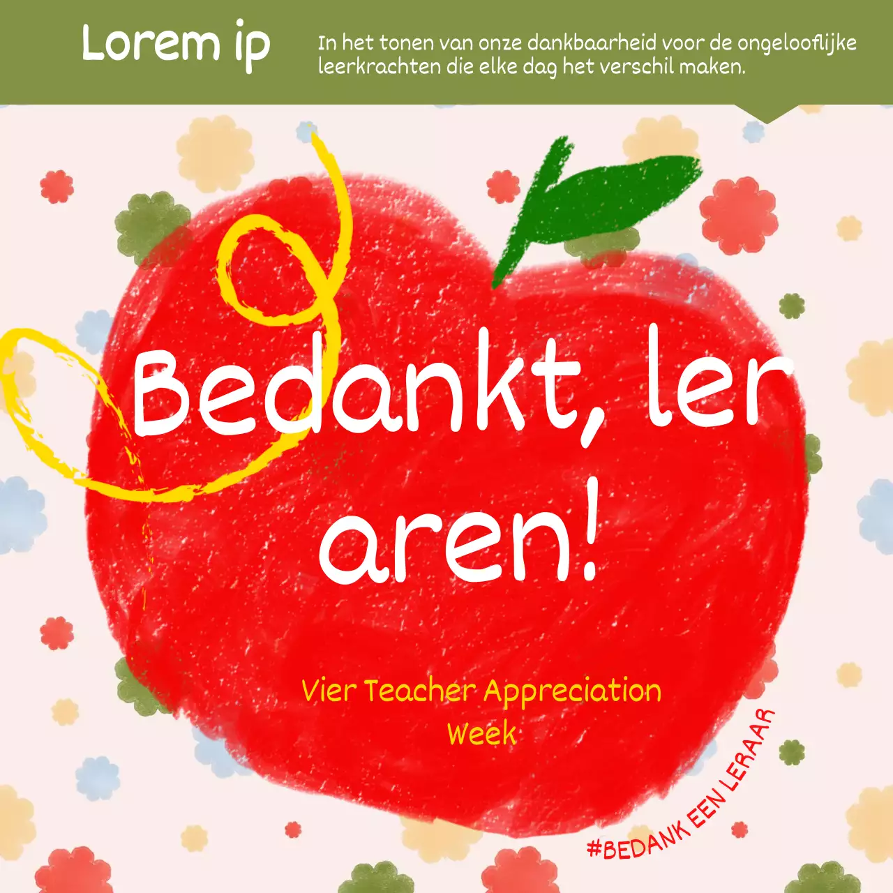 Rood en Groen Charmant Bedankje Leraren Publiciteit