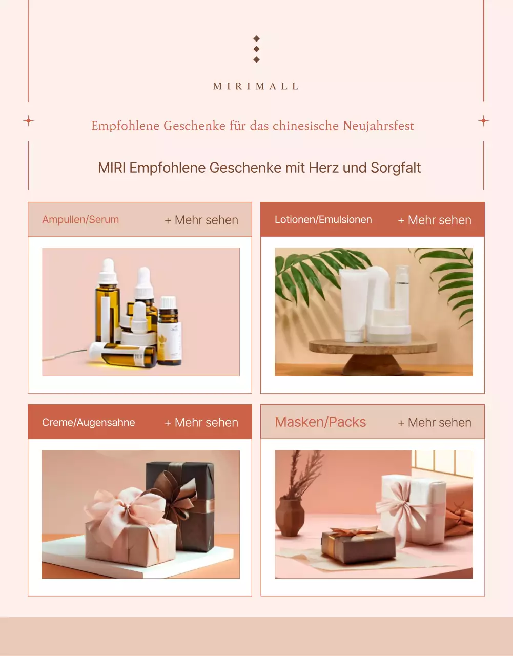 Werben Sie für ein trendiges Geschenkset in Rosa und Beige