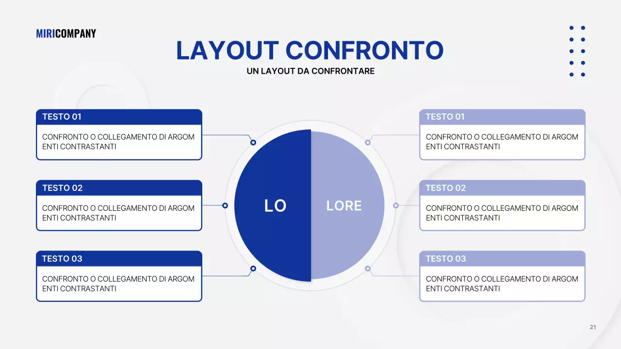 Presentazione aziendale minimalista in bianco e blu navy