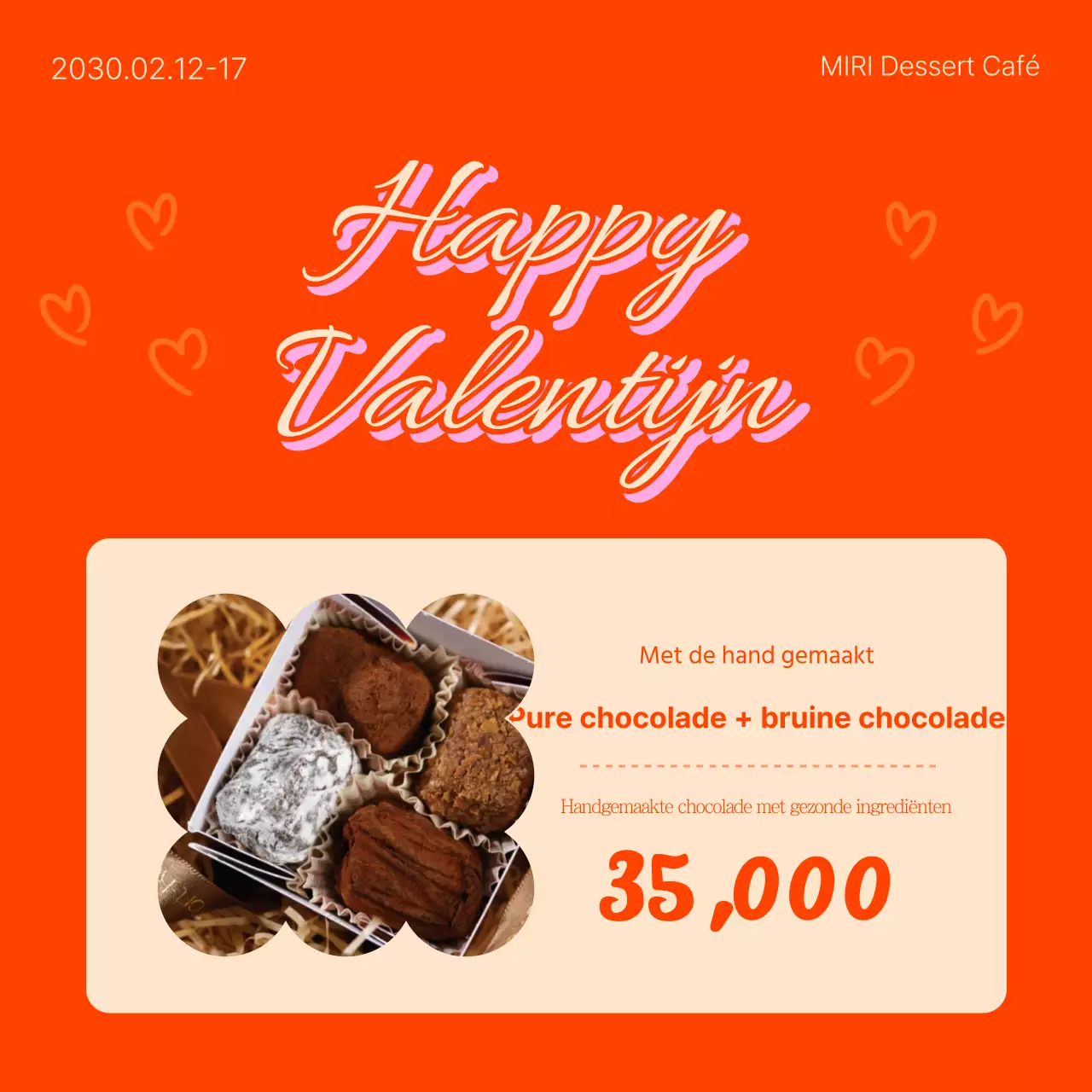 Pop-art Valentijnsverkoopadvertentie in oranje en roze