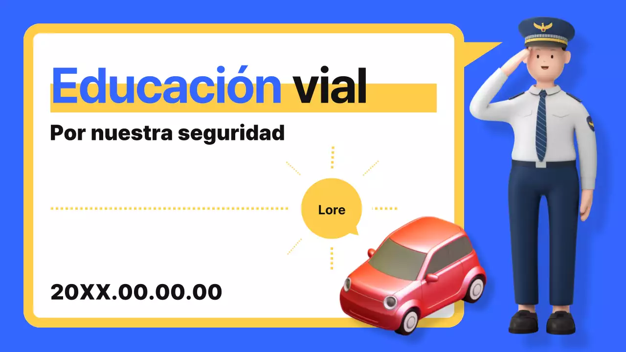 Educación vial de color azul