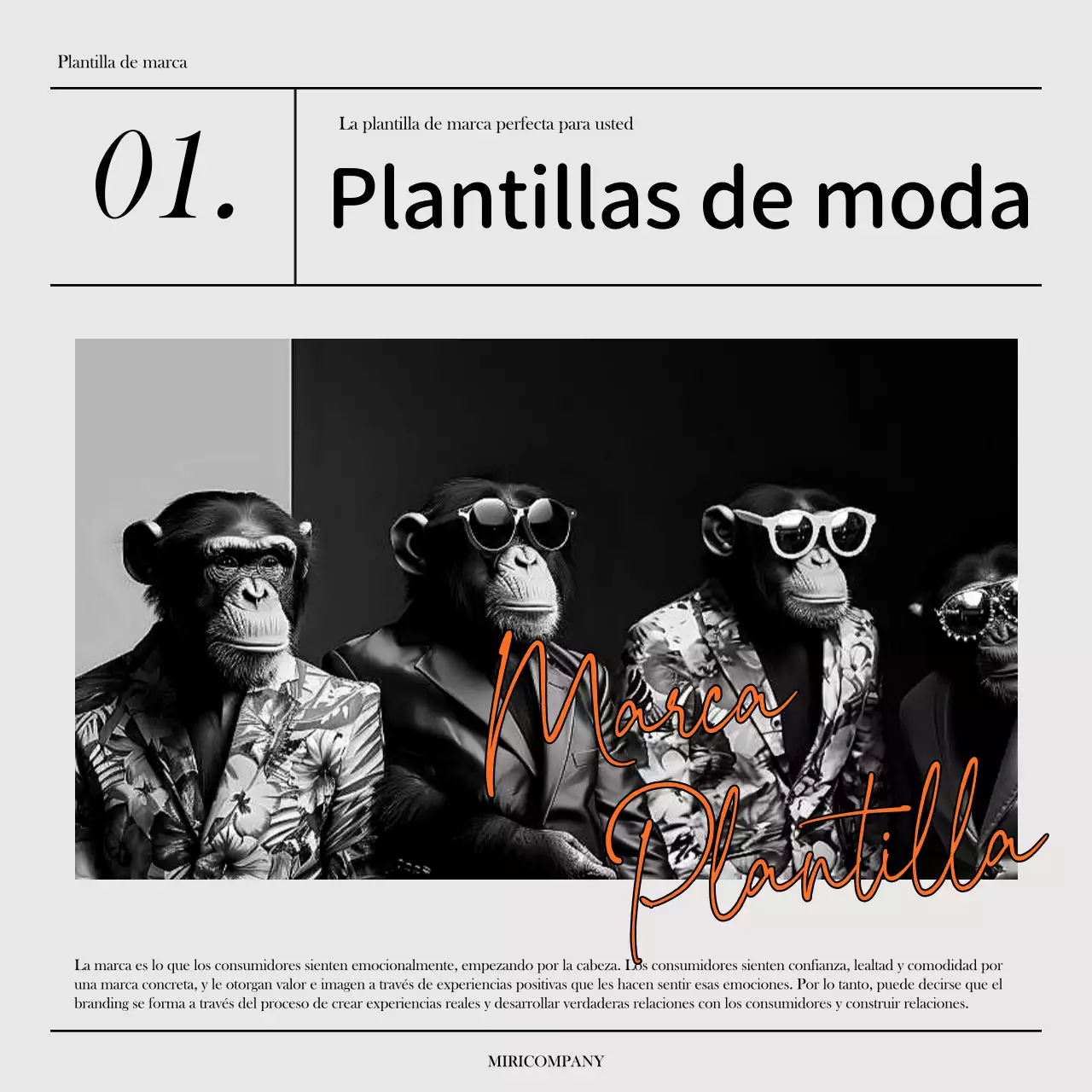 Un briefing de marca sencillo en gris y naranja