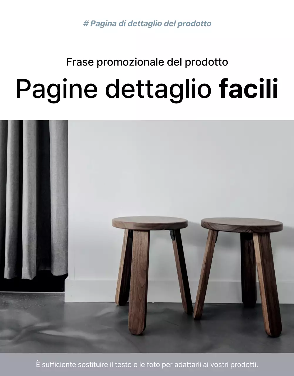 Promuovere i prodotti per la vendita di mobili semplici grigi e blu