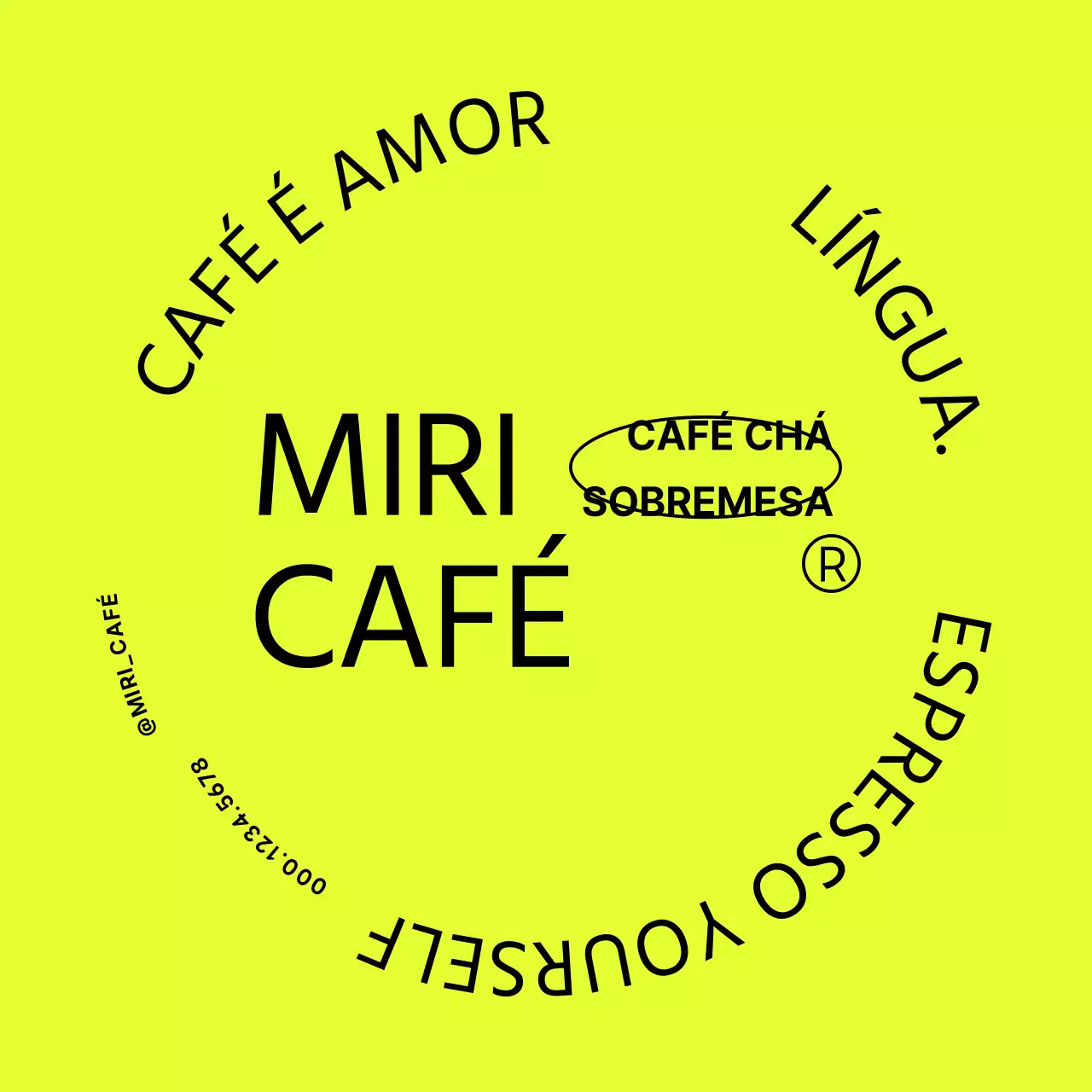 Layout limpo e moderno com tipografia preta sobre um fundo amarelo