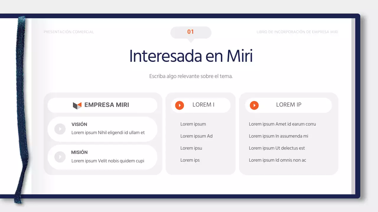 Materiales de formación sencillos de color azul y naranja para el libro de registro de nuevos empleados