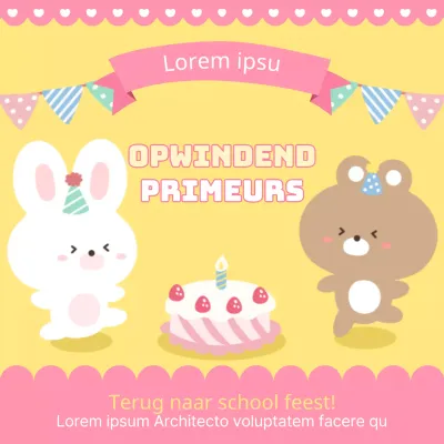 Schattig geel en roze felicitatiebericht