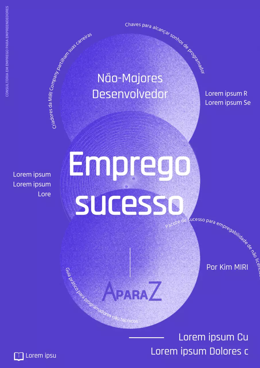 Capa roxa e minimalista para dicas de procura de emprego