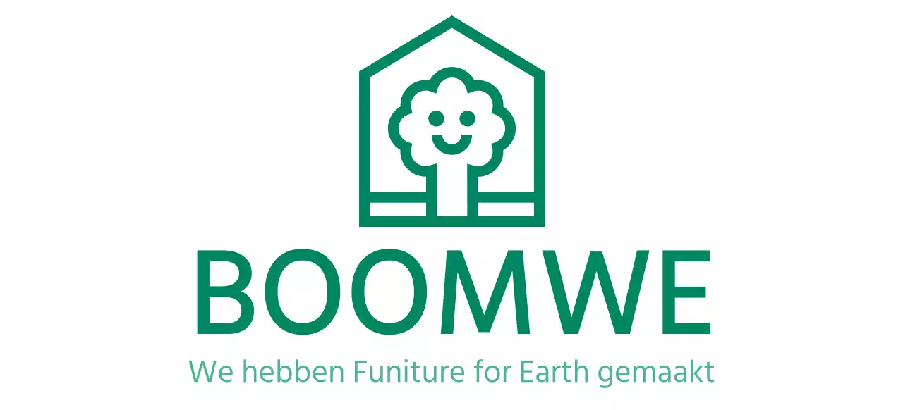 Kleurontwerp voor meubels met merklogo met een boom in een huis