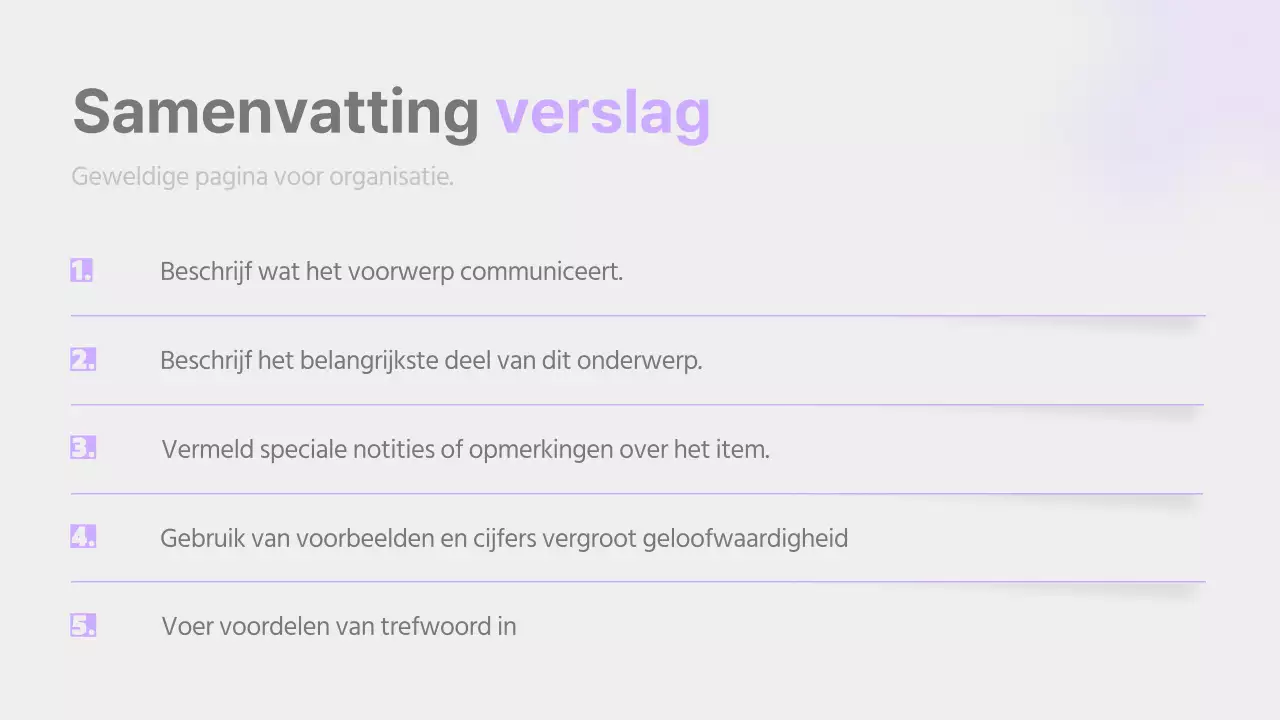 Een eenvoudig verslag in mauve en grijs