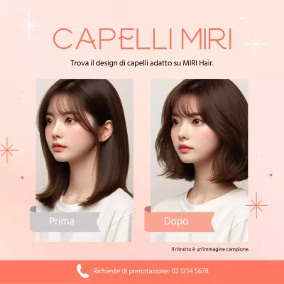 Un moderno manifesto promozionale per saloni in arancione e rosa