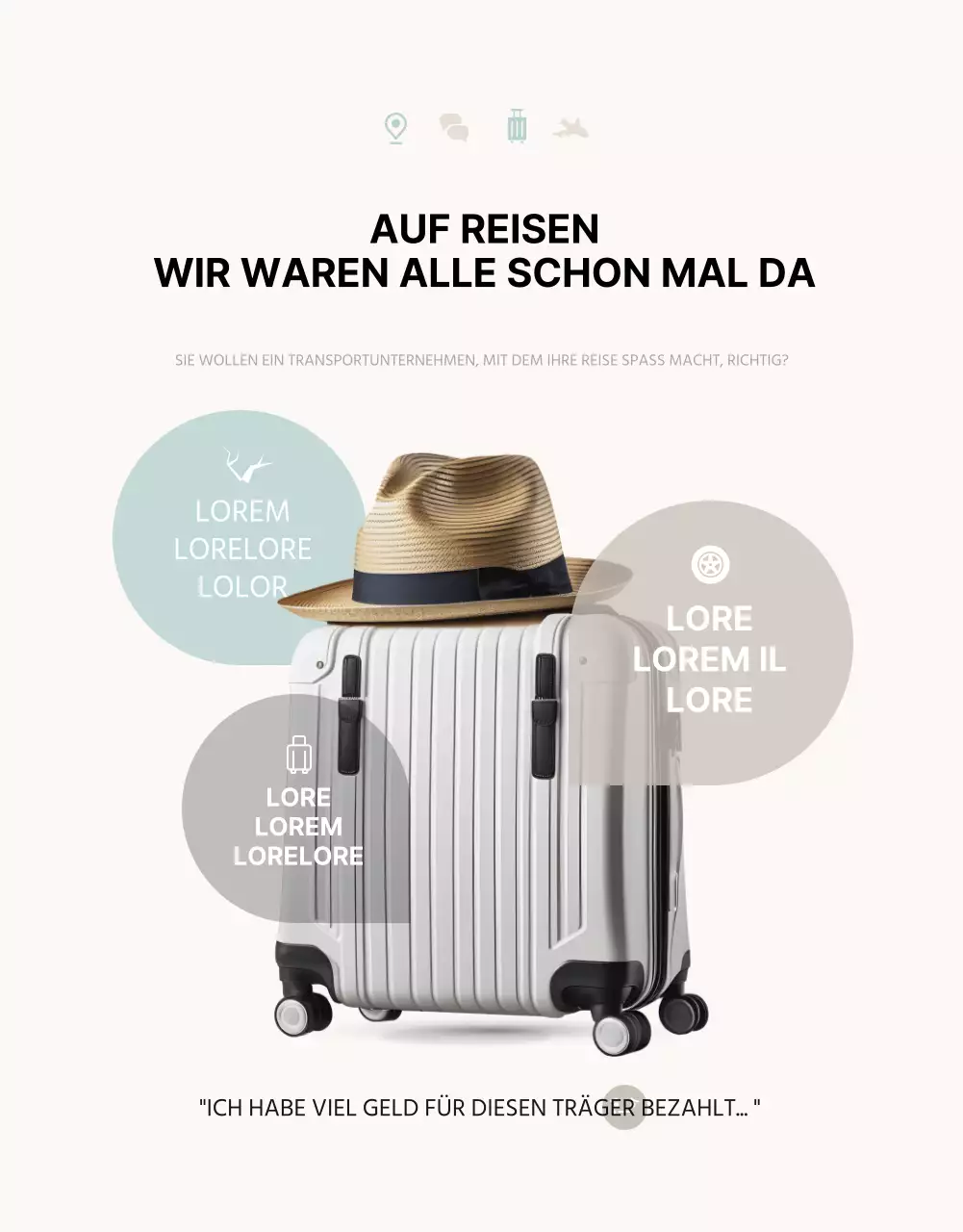 Förderung eines einfachen Reiseträgers in Minze und Elfenbein