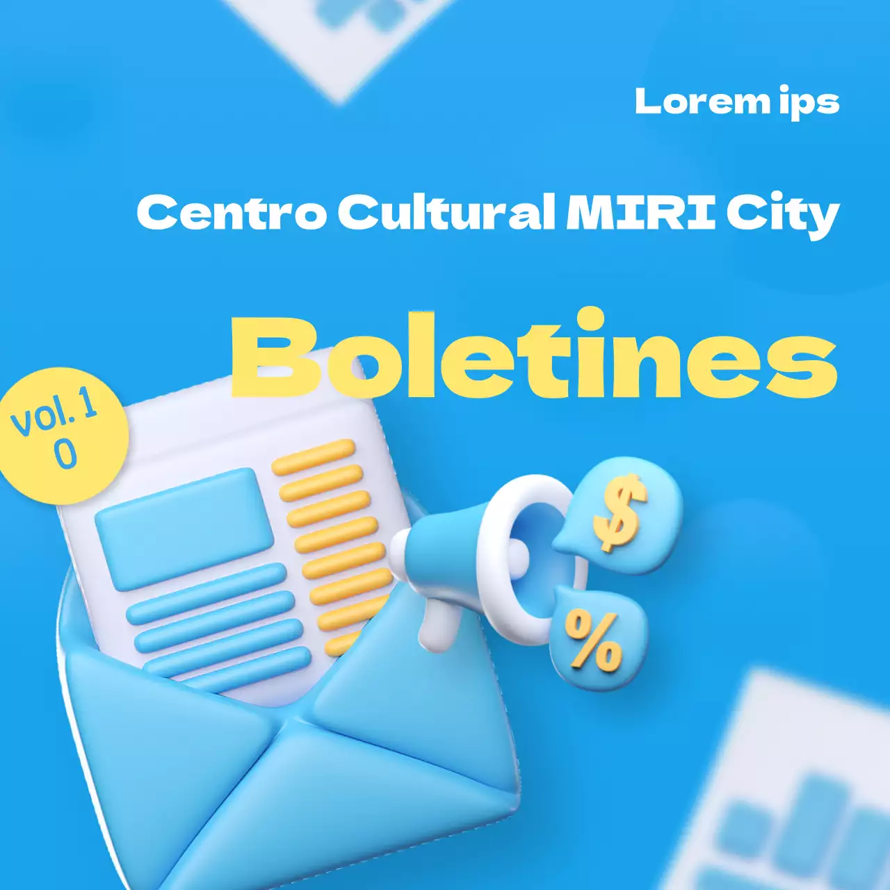 Una moderna colección de miniaturas en azul Newsletter