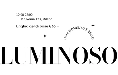 Lussuoso negozio di bellezza con layout di testo con serifs e glitter