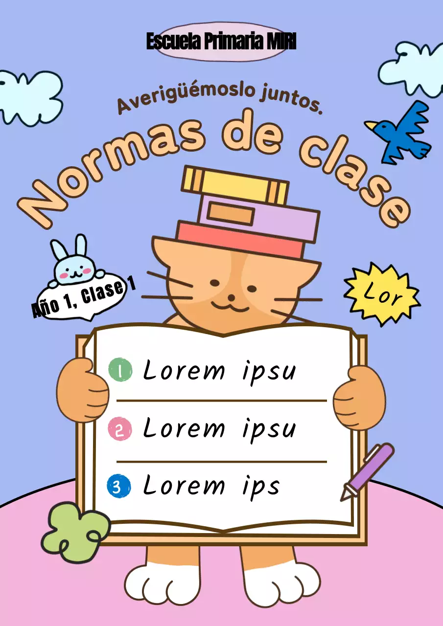 Guía de normas sencillas para el aula de primaria de Yonborah