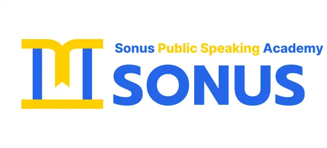 Speech school color design with icon depicting a podium