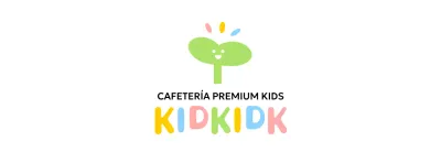 Diseño en color de cafetería infantil con icono de capullo sonriente