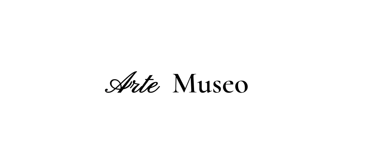 Logo del museo con un concetto di classe in corsivo
