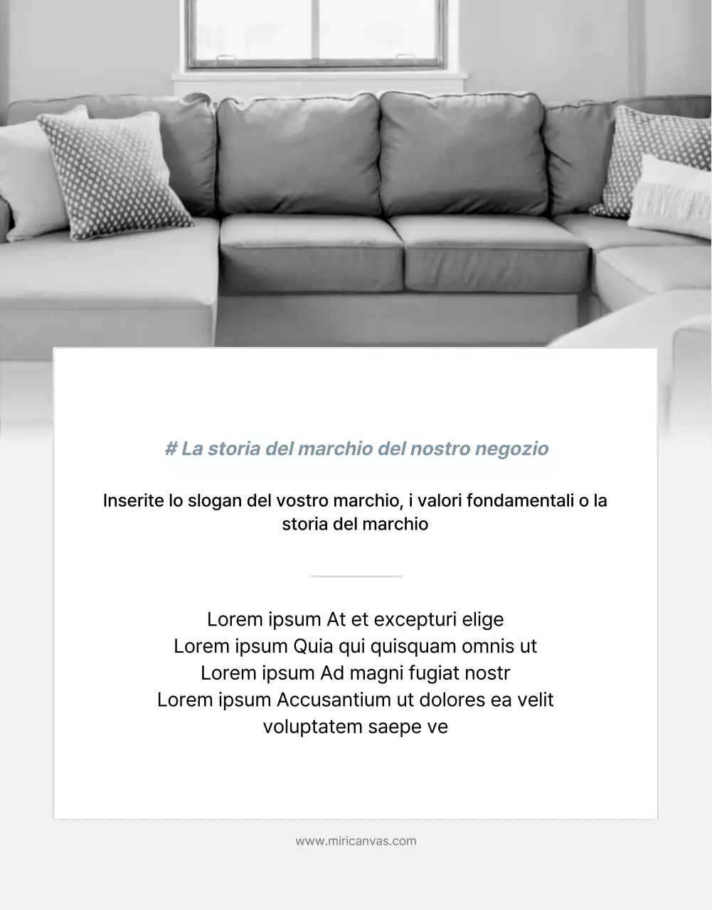 Promuovere i prodotti per la vendita di mobili semplici grigi e blu