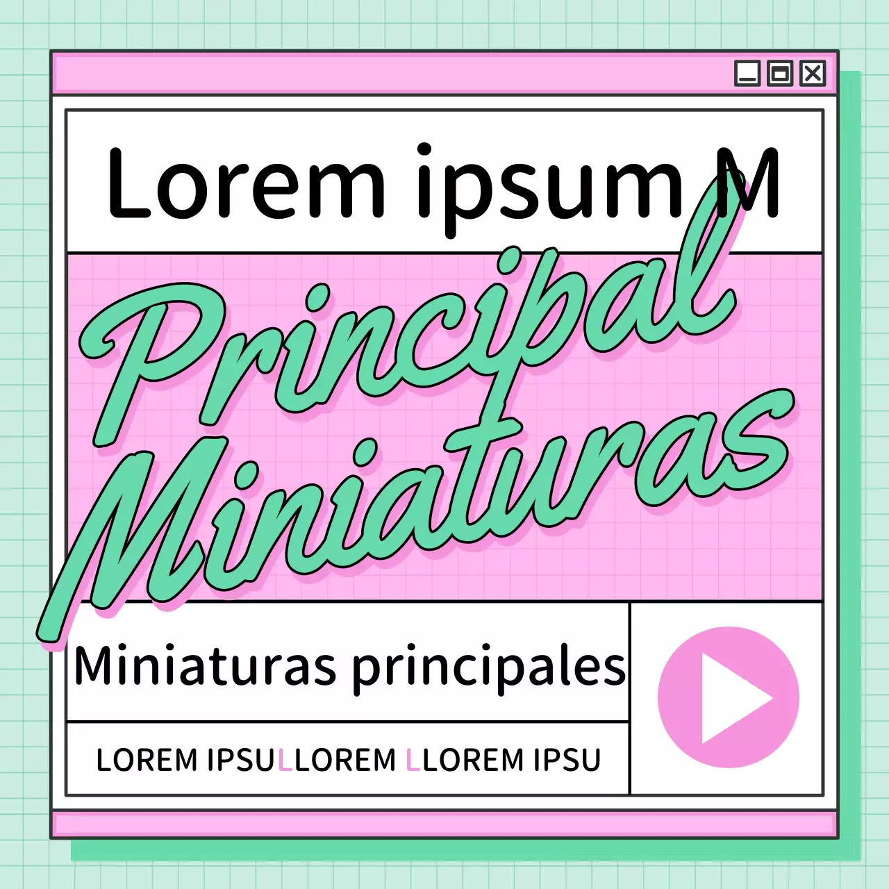 Moderna portada principal en menta y rosa