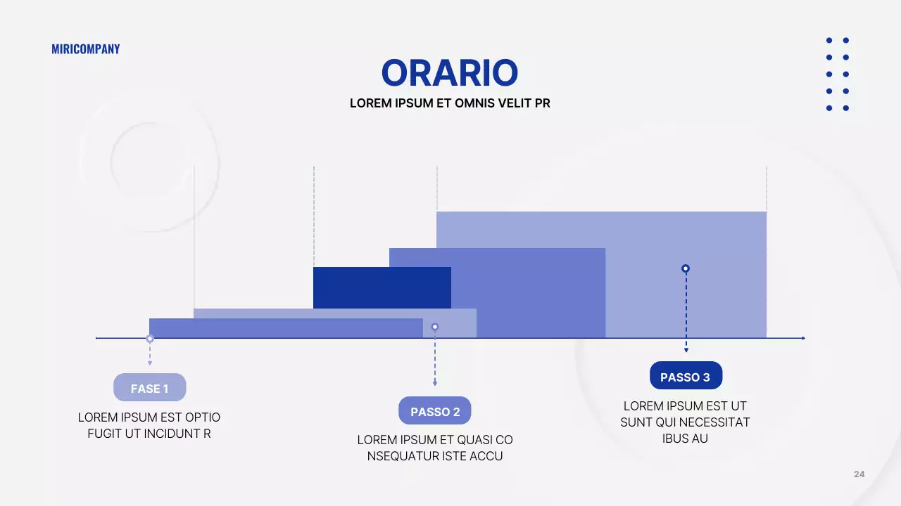 Presentazione aziendale minimalista in bianco e blu navy