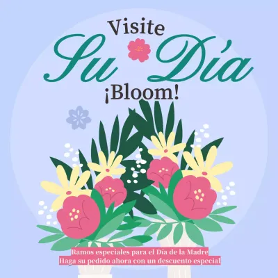 Anuncio de Venta Floral Lila y Rosa con Encanto Día de la Madre