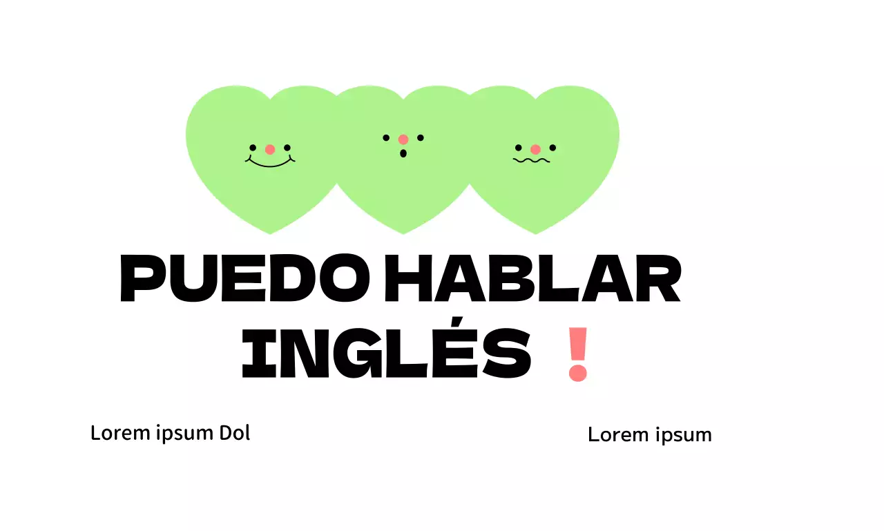 Promoción de una escuela de inglés con varias ilustraciones
