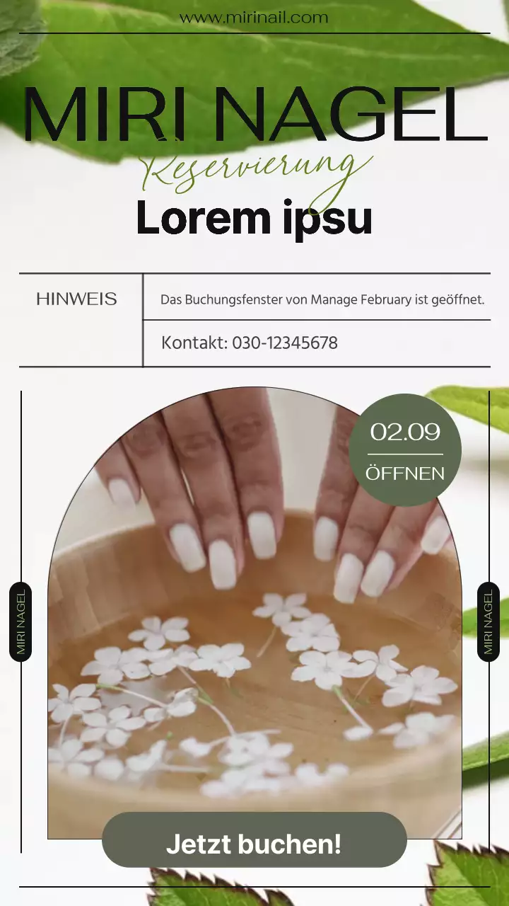 Grüne natürliche Terminansage