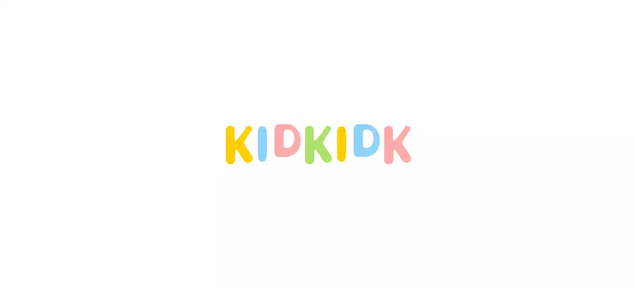 Kindercafé-Farbdesign mit lächelndem Knospen-Symbol