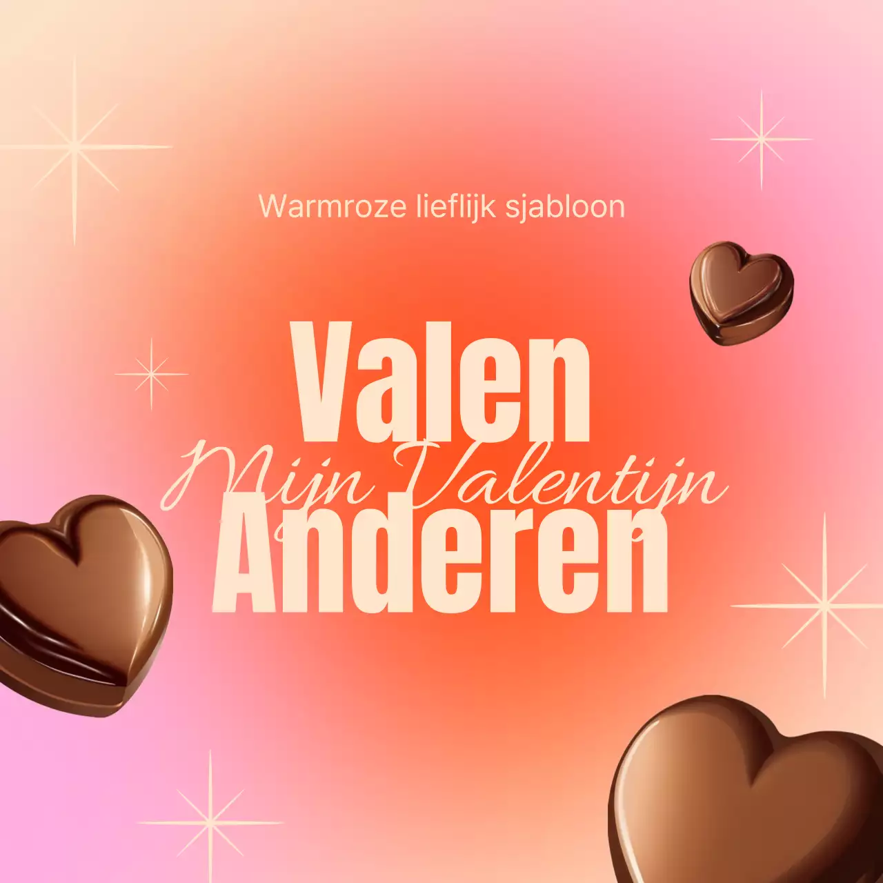 Pop-art Valentijnsverkoopadvertentie in oranje en roze