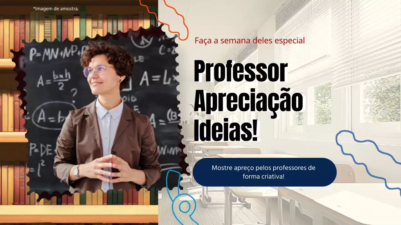 Guia de apreciação geométrica bege e azul para o Dia do Professor