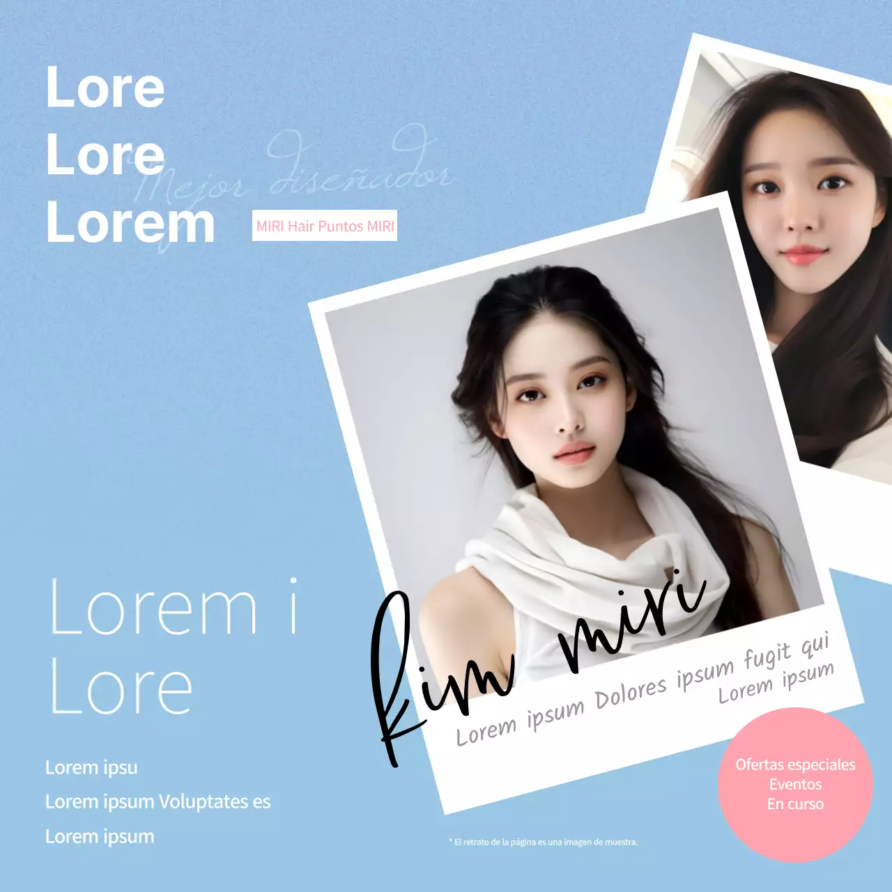 Un puesto de diseñador moderno en azul claro y rosa