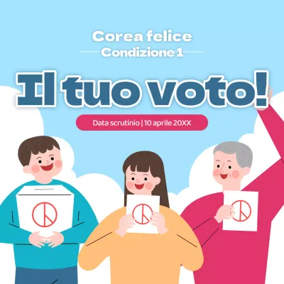 Una semplice campagna blu e rossa per incoraggiare il voto
