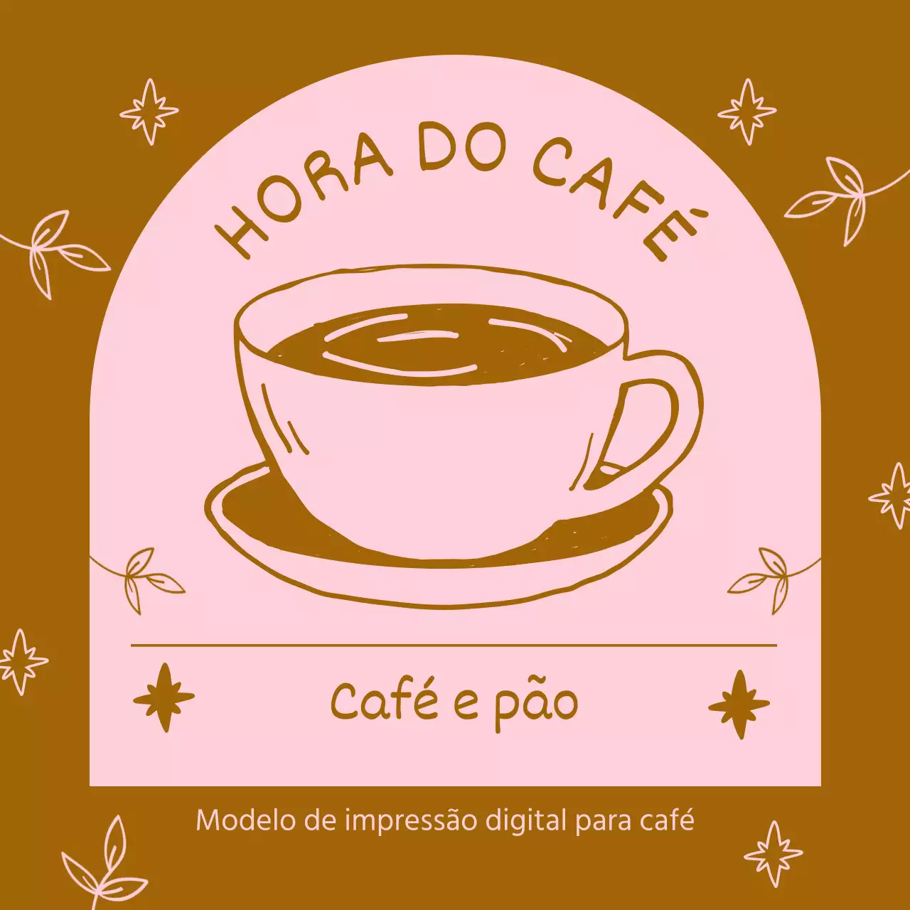 Uma coleção pop-art de anúncios de café em castanho e rosa Newsletter