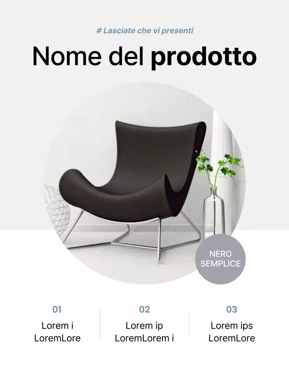 Promuovere i prodotti per la vendita di mobili semplici grigi e blu