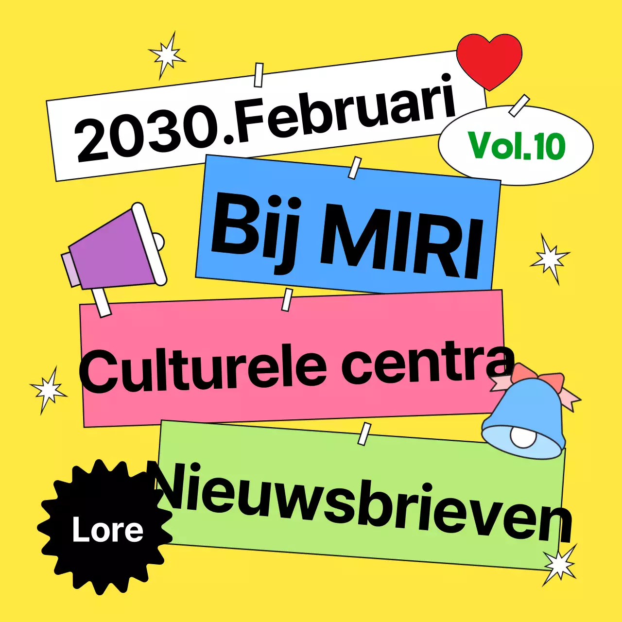 Nieuwsbrief hoofdpost met oranje en gele accenten