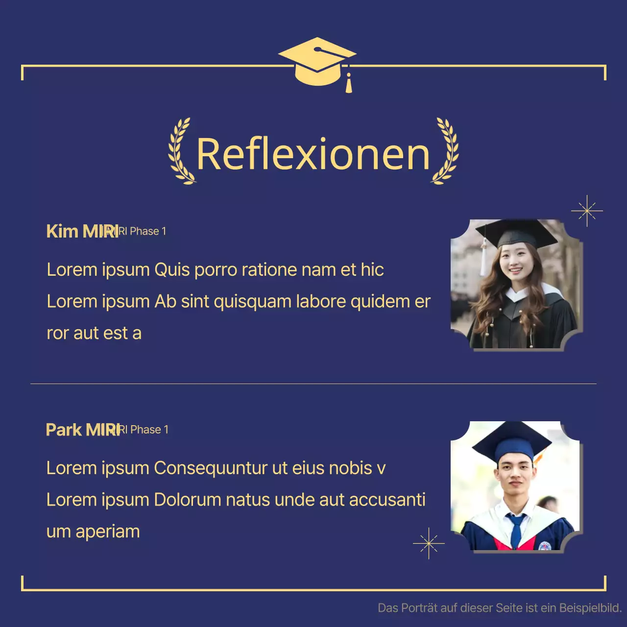 Ein klassischer Abschlussball in Marine und Gold